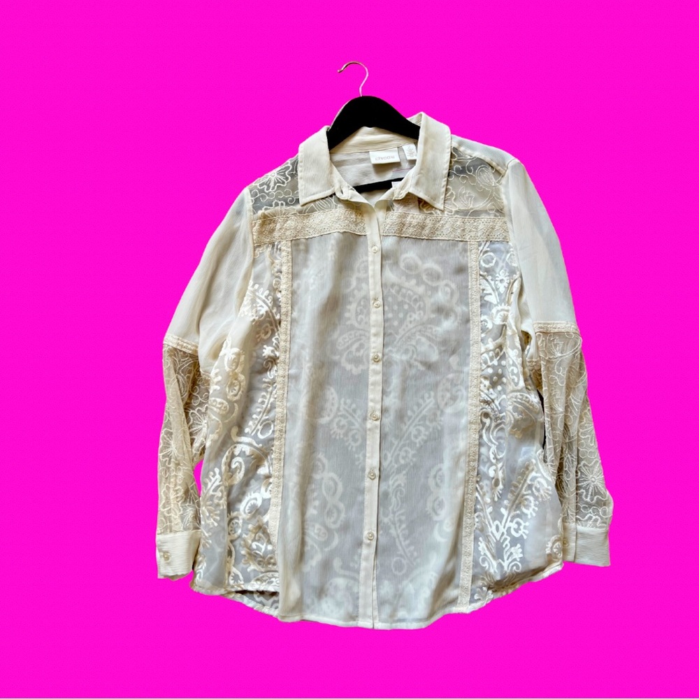 White sheer blouse